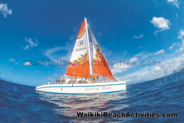 adventure sail on the spirit of aloha catamaran